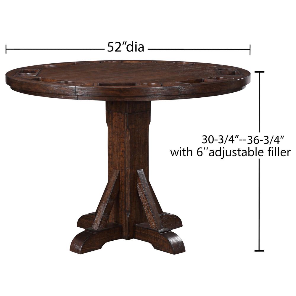 ECI FURNITURE Gettysburg 5-Piece Game Table Set in Distressed Dark, , large