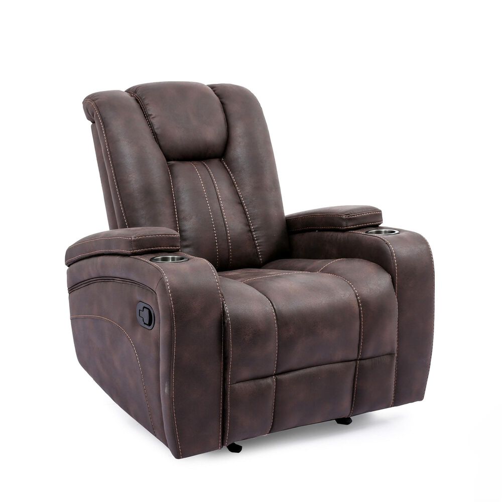 Oxford Furniture Manual Recliner in Brown, , large