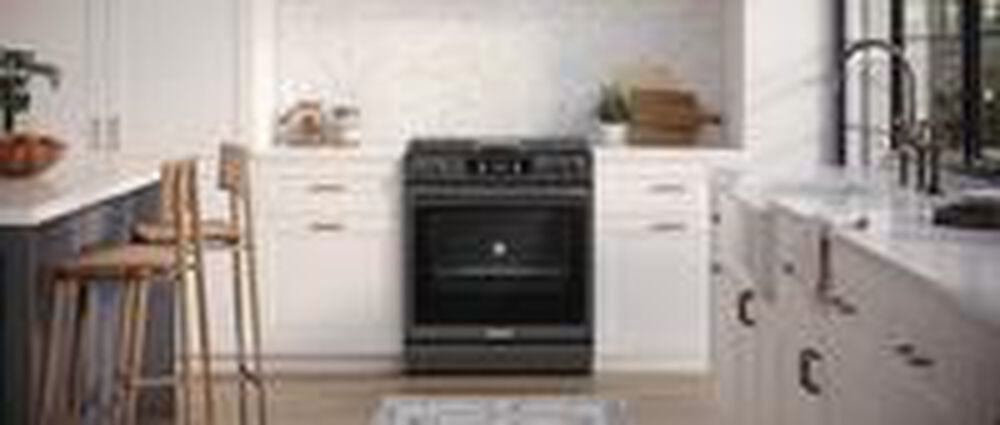 Frigidaire Gallery 30&quot; Front Control Gas Range with Total Convection in Black Stainless Steel, , large