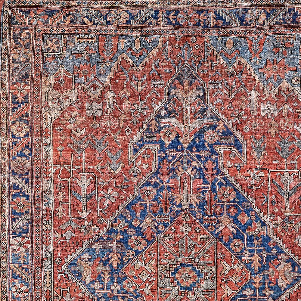 Feizy Rawlins 39HQF 3&#39;11&quot; x 6&#39; Red and Navy Area Rug, , large