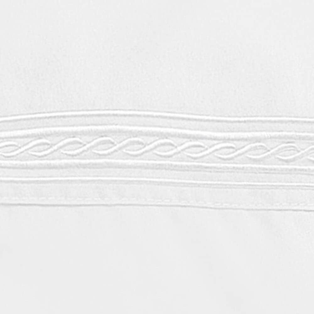 4-Piece King Solid Embroidered Sheet Set in White, , large