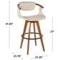 Lumisource Oracle Swivel Barstool with Cream Cushion in Walnut and Black, , large