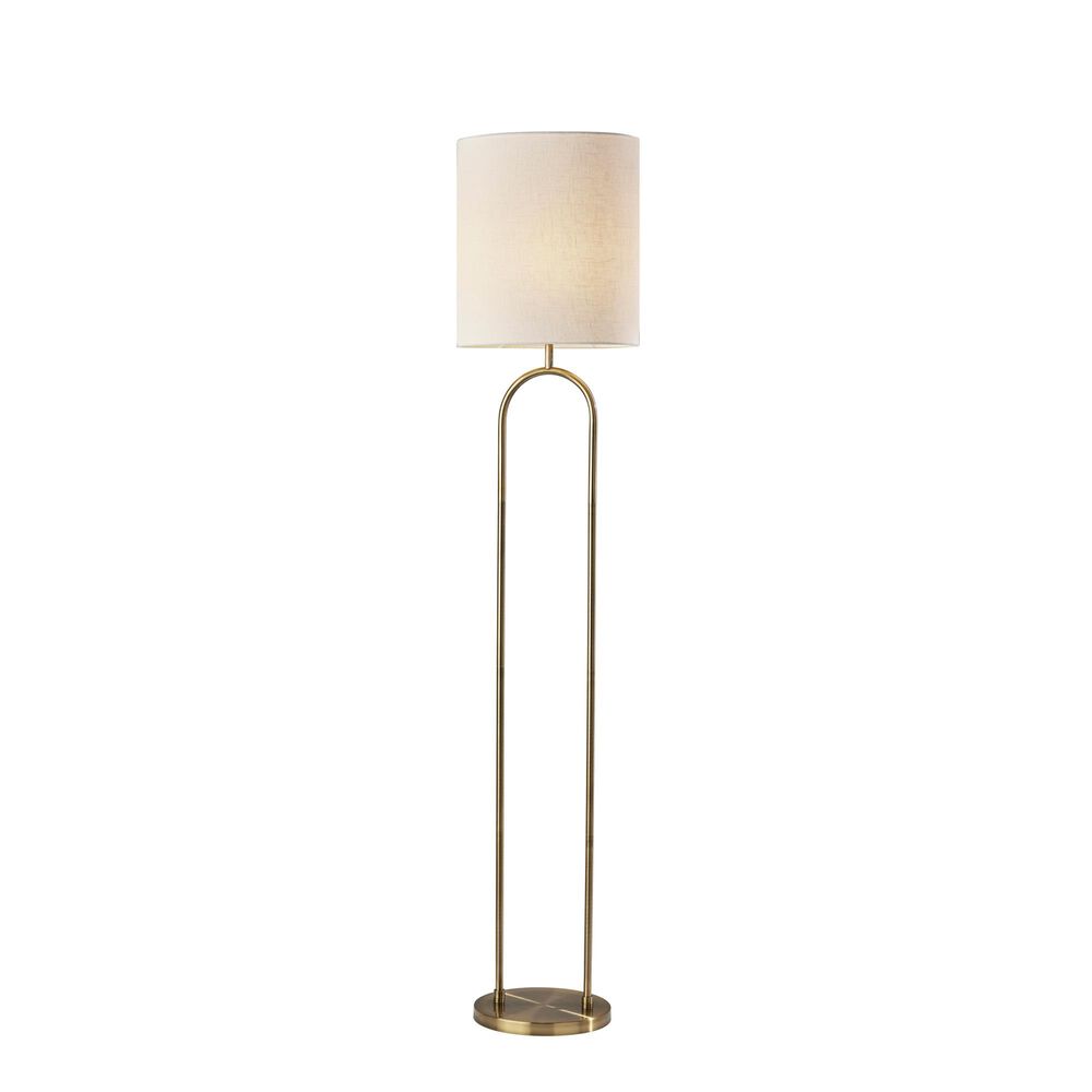 Adesso Joey Floor Lamp in Antique Brass, , large