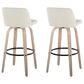 LumiSource Toriano Swivel Bar Stool with Cream Fabric Upholstery in Whitewashed and Black (Set of 2), , large