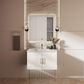 Lexora Home Geneva 30" Single Bathroom Vanity in Glossy White with 2 cm White Quartz Top and Rectangular Sink, , large