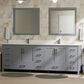 Lexora Home Jacques 84" Double Bathroom Vanity in Dark Grey with 2 cm White Cultured Marble Top and Rectangular Sinks, , large