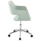 LumiSource Margarite Swivel Task Chair with Light Green Fabric Cushion in Chrome, , large