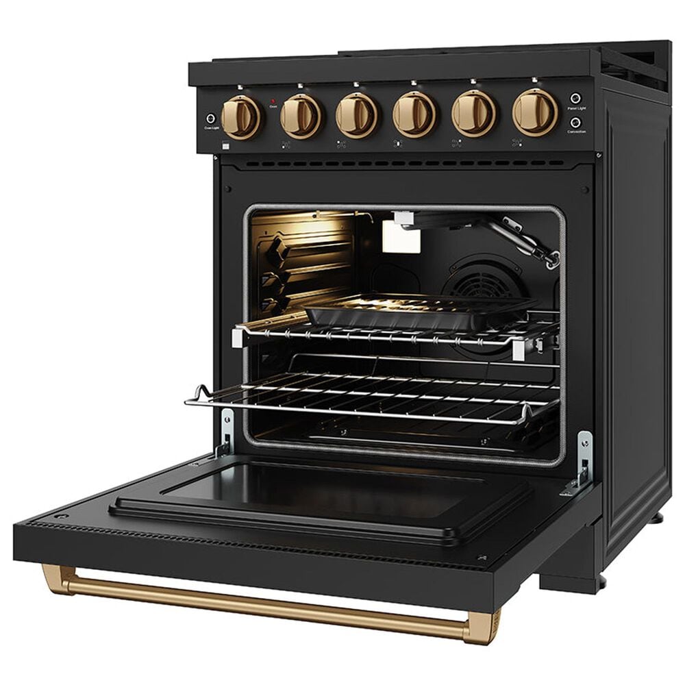Thor Kitchen Gordon Ramsay 4.6 Cu. Ft. Professional Gas Range with Bronze Handle Kit in Black, , large