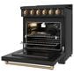 Thor Kitchen Gordon Ramsay 4.6 Cu. Ft. Professional Gas Range with Bronze Handle Kit in Black, , large