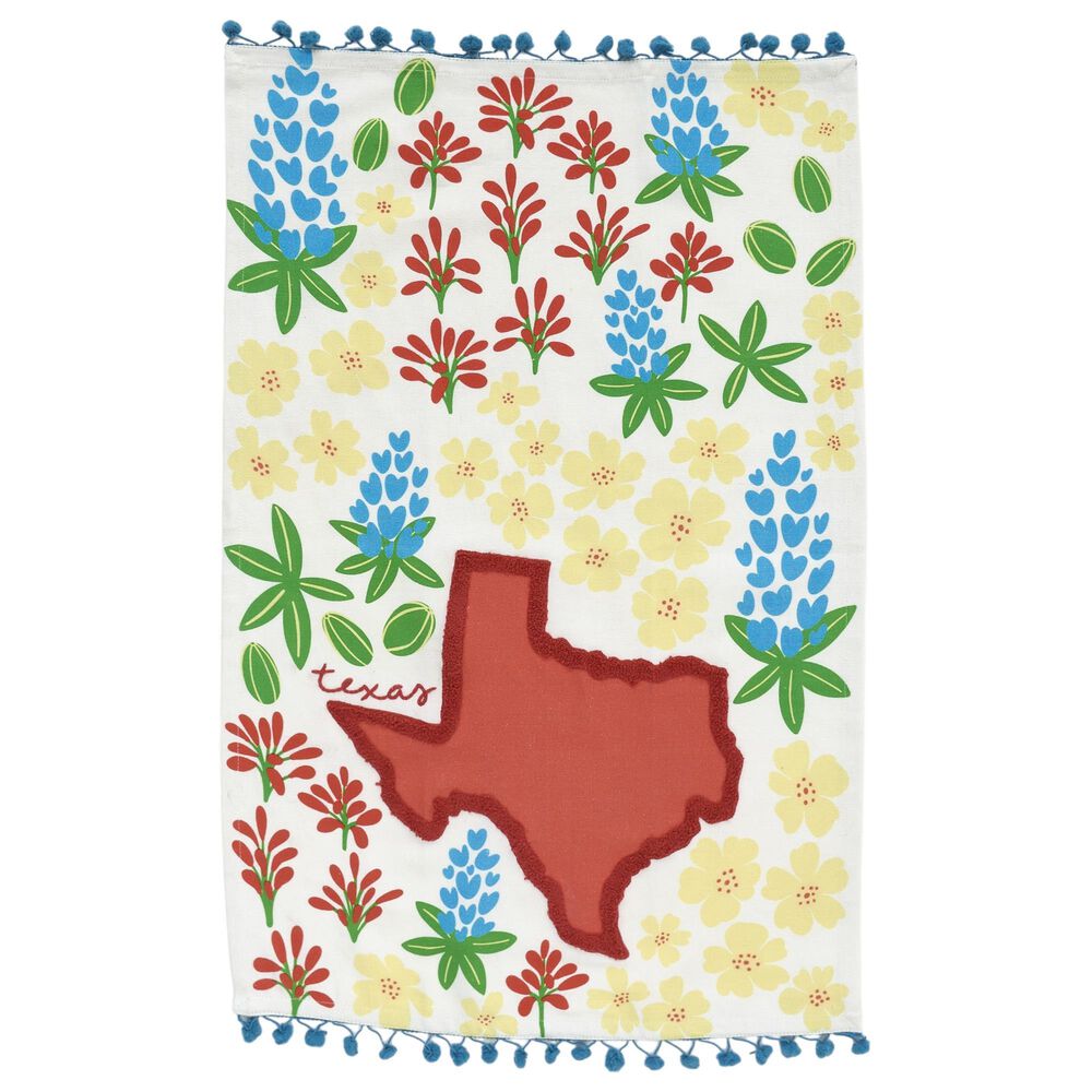 One Hundred 80 Degrees 18" x 28" Texas Bloom Dish Towel in Red, , large
