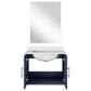 Lexora Home Geneva 24" Single Bathroom Vanity in Glossy White with 2 cm White Cultured Marble Top, Rectangular Sink and 18" Mirror, , large