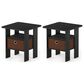 HOMLUX 2-Piece 1-Shelf End Table with Bin Drawer in Americano, , large