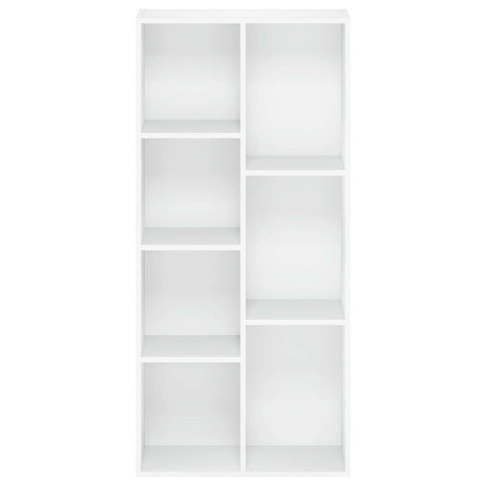 HOMLUX 7-Cube Reversible Open Shelf Storage Bookshelf in White, , large