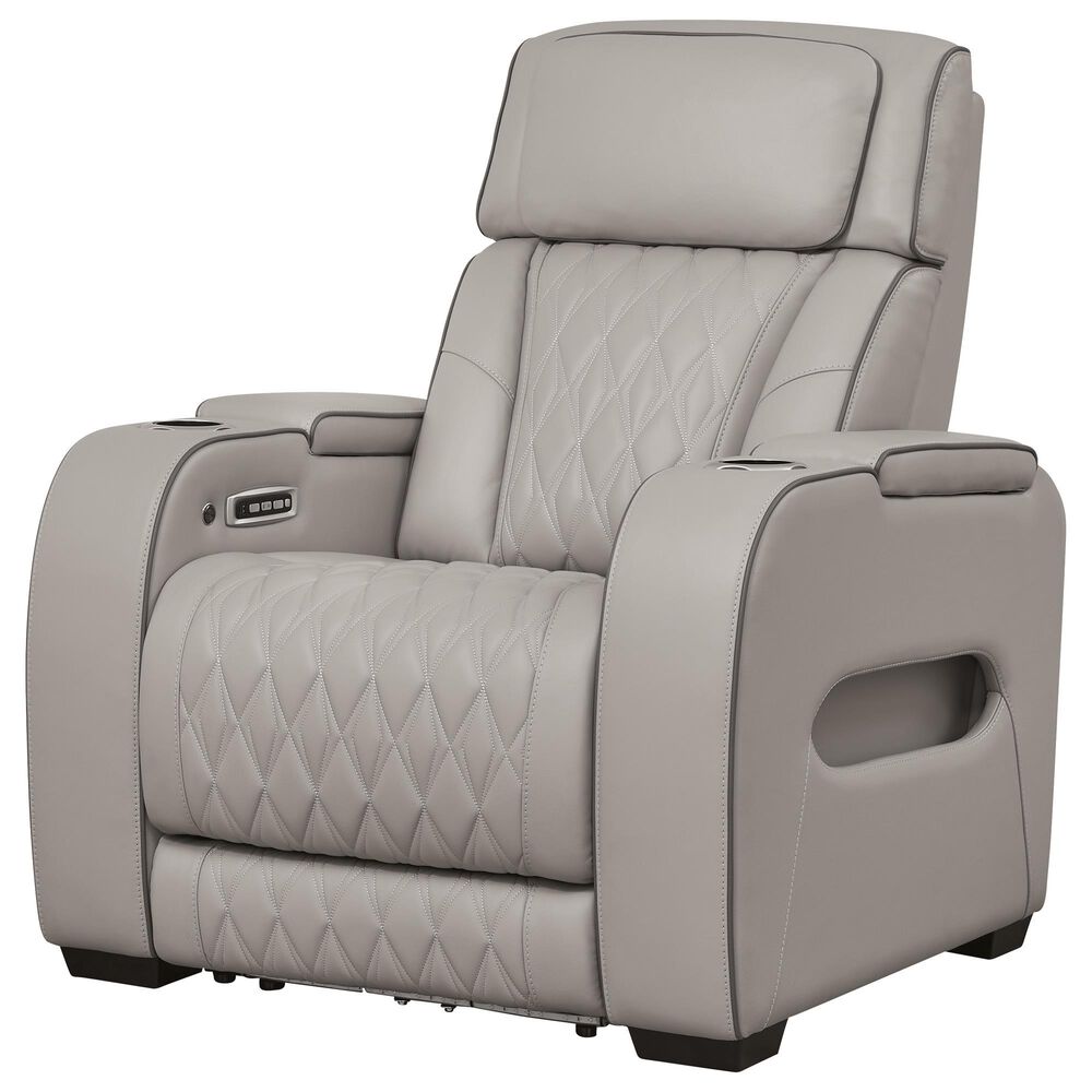 Ashley Boyington 2-Piece Leather Power Reclining Living Room Set in Gray, , large