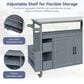 HOMLUX Farmhouse Rolling Outdoor Kitchen Cart with Stainless Steel Top in Blue Gray, , large