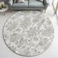 Dalyn Rug Company Silk Road Linen, Ivory, Taupe, Beige and Silver 8" Round Area Rug, , large