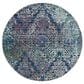 Safavieh Aria Damask 6"6" Round Blue and Multicolor Area Rug, , large