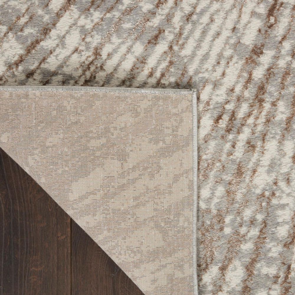 Nourison Metallic 5&#39;3&quot; x 7&#39;3&quot; Grey Mocha and Gold Area Rug, , large