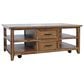 Waltham Claremont Castered Storage Cocktail Table in Brown, , large