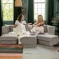 Jaxx Zipline Convertible Sleeper Sofa and Ottoman in Pewter, , large