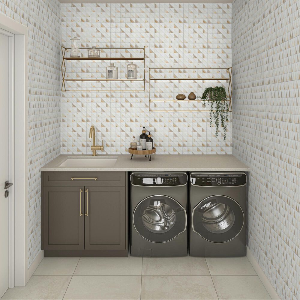 Dal-Tile Gamma Bella Blend 12&#39;&#39; X 12&#39;&#39; TRIANGLE Natural Stone Mosaic Sheet, , large