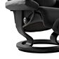 Stressless Magic Small Chair and Ottoman with Black Base in Paloma Black, , large