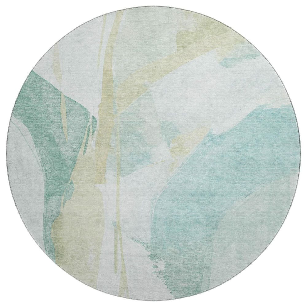Dalyn Rug Company Ravenna RN7 8" Round Teal Area Rug, , large