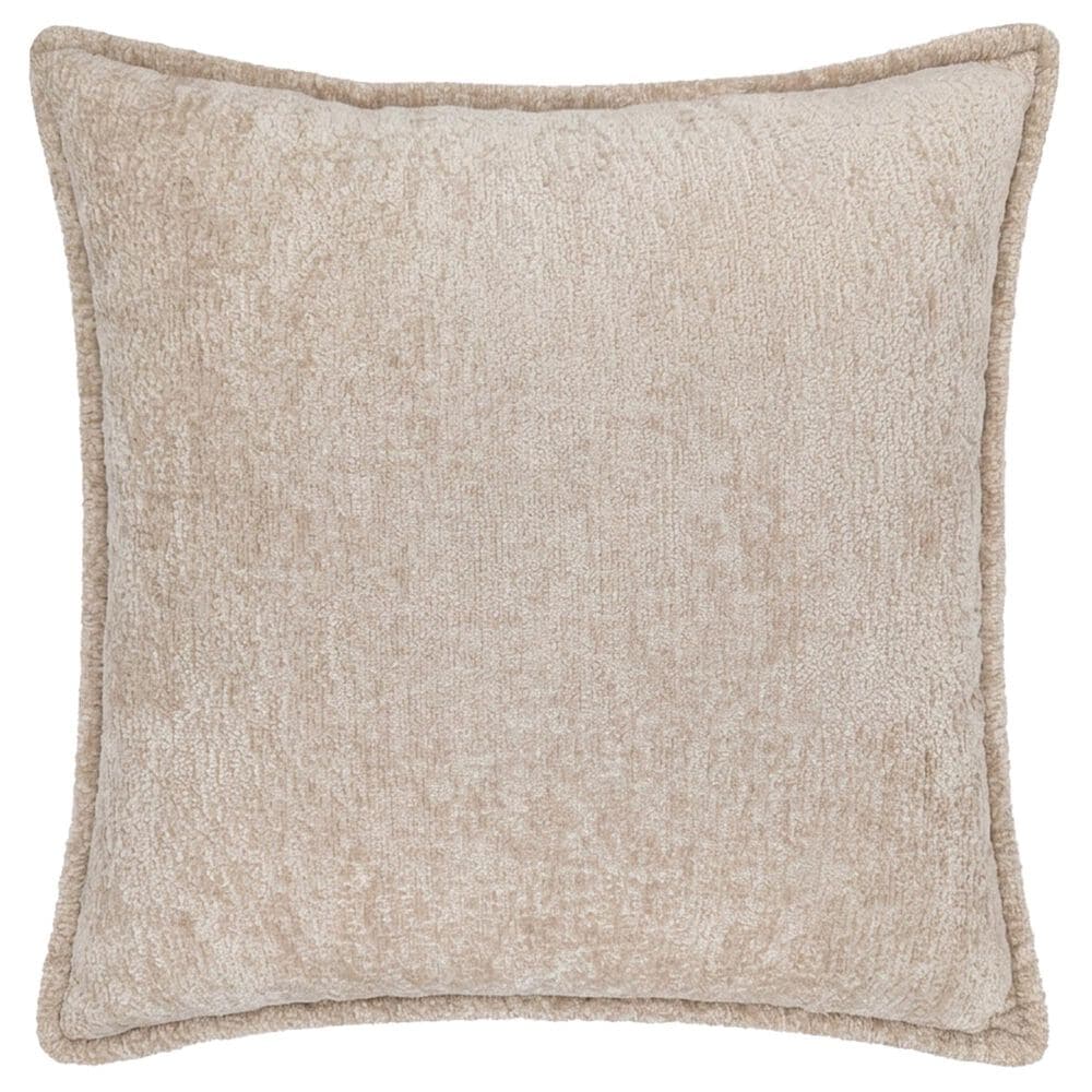 Chanasaya 20" Square Textured Shimmer Throw Pillow in Beige, , large