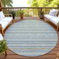 Dalyn Rug Company Soft Essentials Striped Blue 8" Round Indoor/Outdoor Area Rug, , large