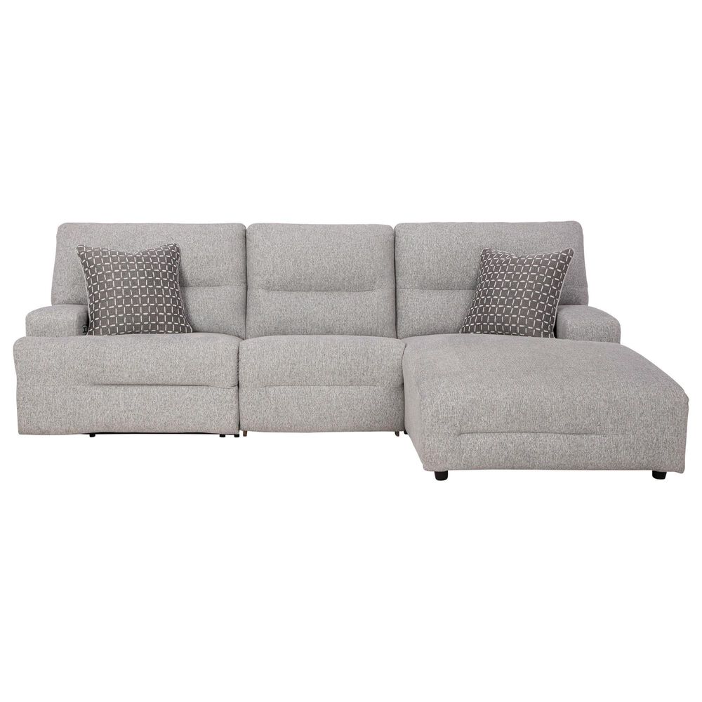 Ashley Acklen Place 3-Piece Power Right Facing Reclining Sectional with Chaise in Pewter, , large