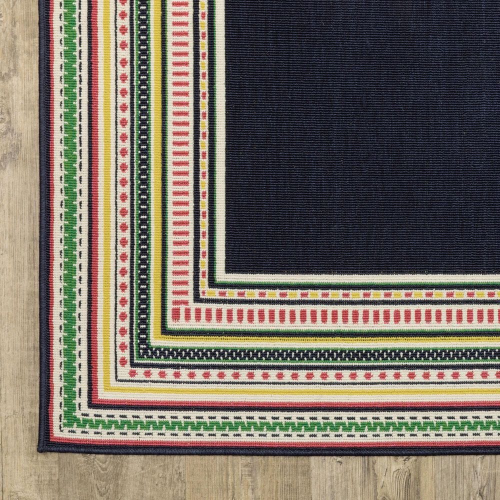 Oriental Weavers Havana HAV06 Navy and Multicolor 1'10" x 7'3" Indoor/Outdoor Runner, , large