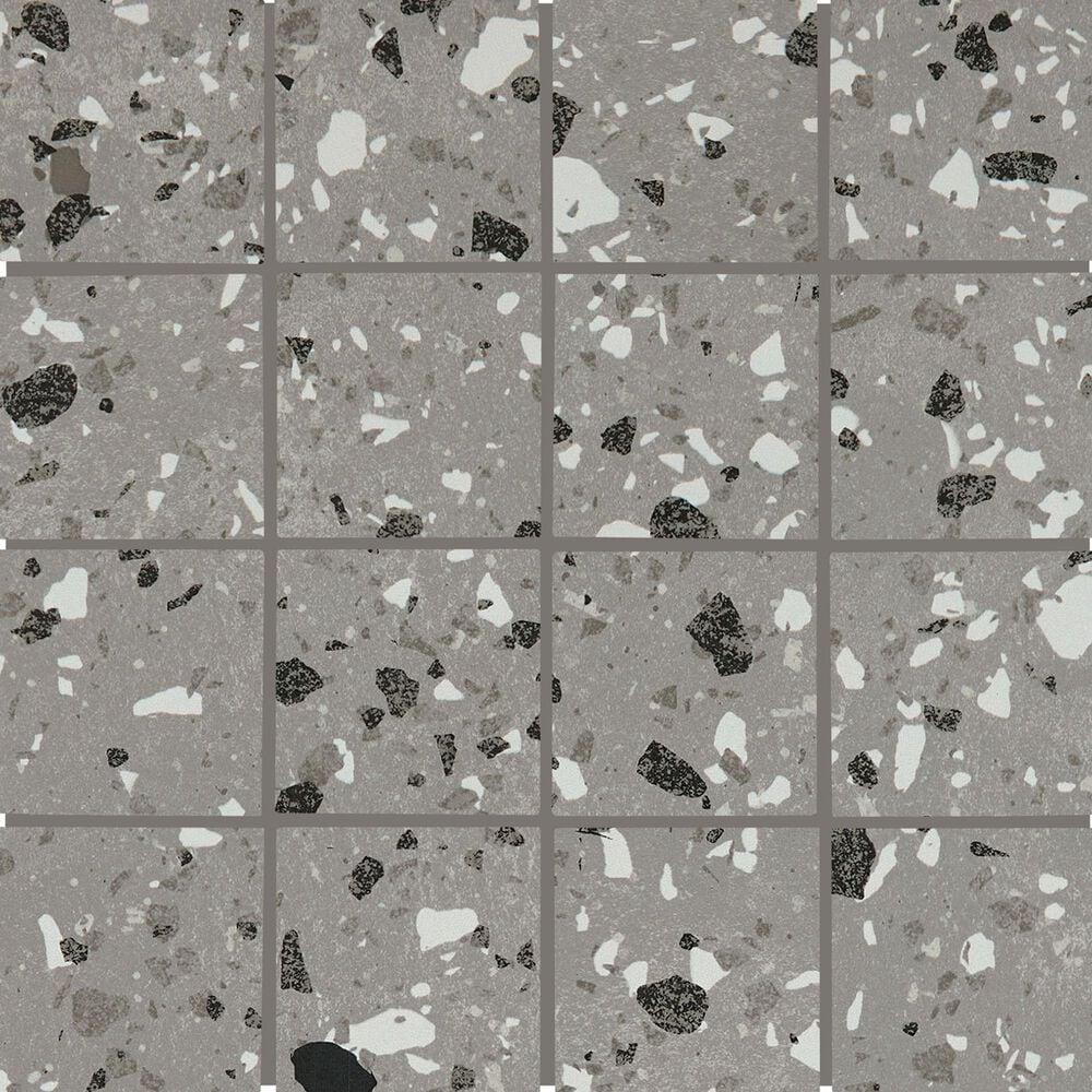 Dal-Tile Poke Smoke Flecks 3" x 3" Straight Joint on 12" x 12" Porcelain Mosaic Sheet, , large