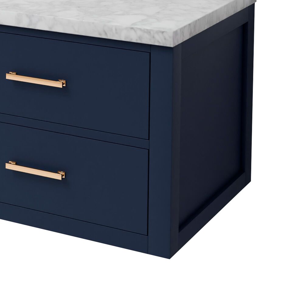 Lexora Home Castor 48" Single Bathroom Vanity in Blue with 2 cm White Carrara Marble Top and Rectangular Sink, , large