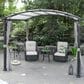 Sunwell Garden 11" x 11" Outdoor Pergola with Gray Canopy in Black, , large