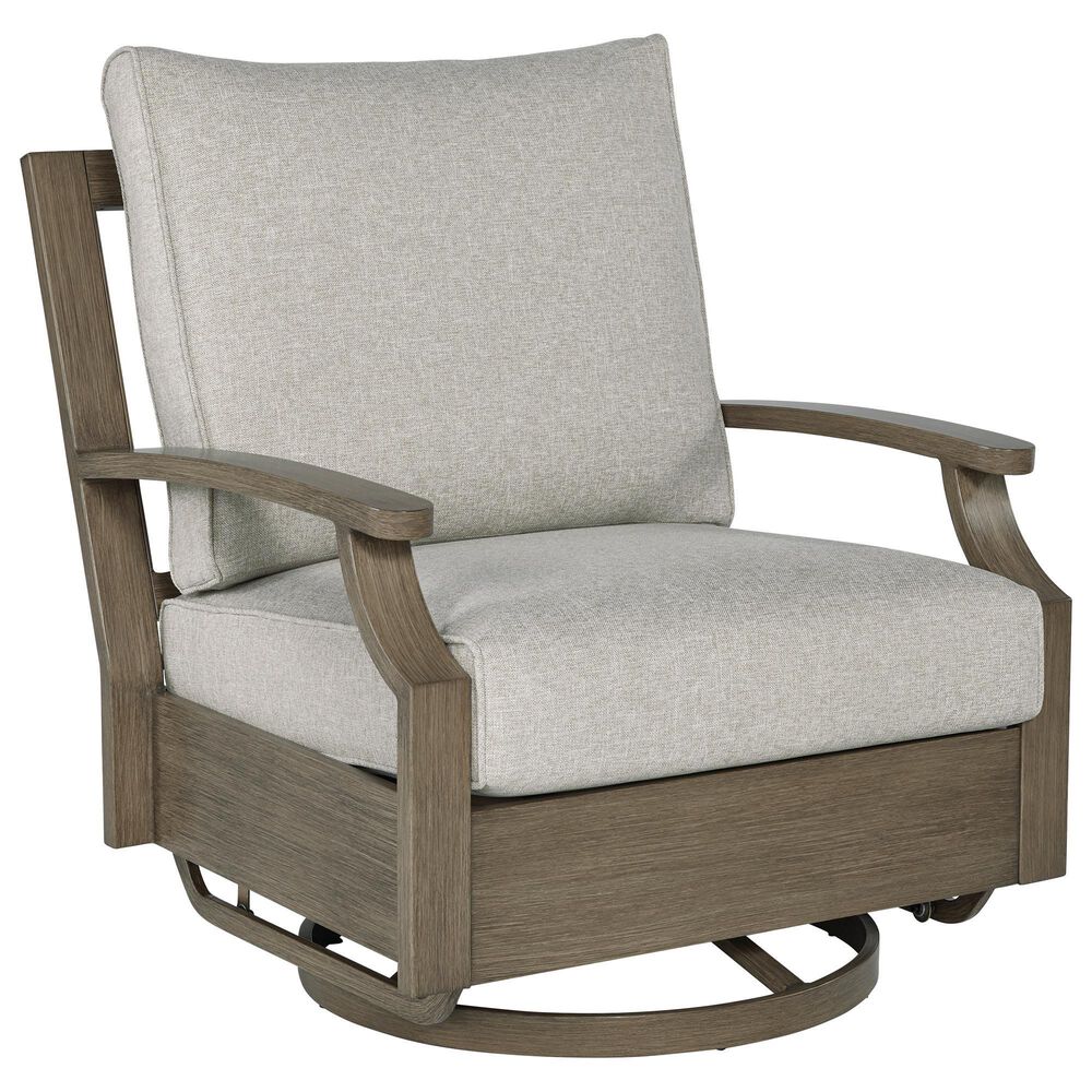 Ashley Rainier Ranch 5-Piece Fire Pit Chat Set in Beige, , large