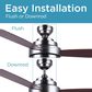 Black+Decker 52" 3-Blade Standard Ceiling Fan with Light and Remote Control in Brushed Nickle and Mahogany, , large