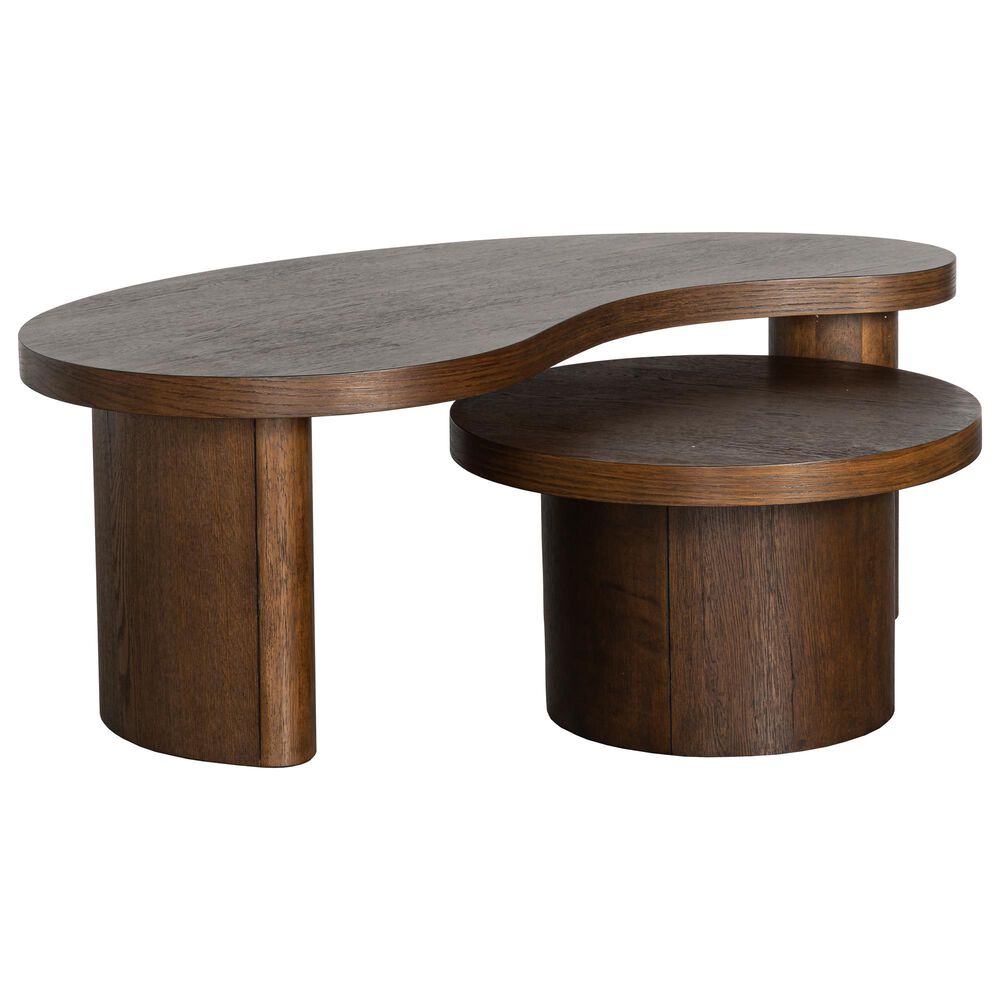 Riverside Furniture Santa Cruz 2-Piece Bunching Cocktail Table Set in Whiskey Oak, , large