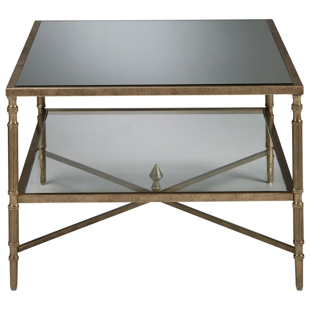 Ashley Cloverty 3-Piece Occasional Table Set in Aged Gold and Clear, , large