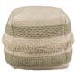 India House 18" Pouf with Fringe in Evergreen, , large