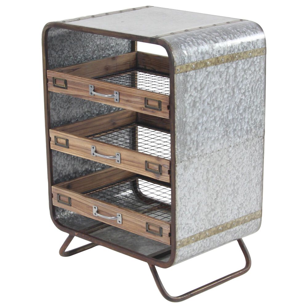 Uma Enterprises Industrial Chest in Brown and Gray, , large