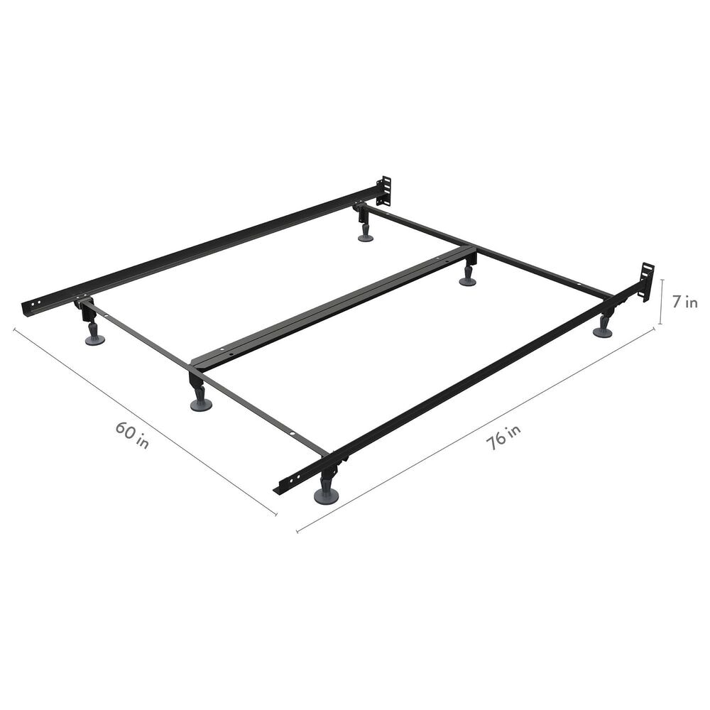 Glideaway Queen Premium Bed Frame with Double Rail Center Support in Black, , large