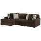 Ashley Midnight-Madness 3-Piece Left Facing Sectional with Chaise in Chocolate, , large