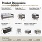 HOMLUX 10-Piece Patio Seating Bundle in Gray, , large