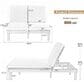 HOMLUX Patio 2-Person Chaise Lounge with Folding Side Tables and Light Teak Frame in Beige, , large