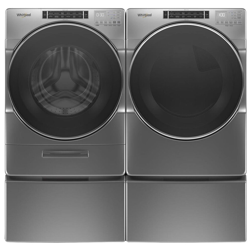 Whirlpool 5.0 Cu. Ft. Front Load Washer and 7.4 Cu. Ft. Gas Dryer Pair in Chrome Shadow, , large
