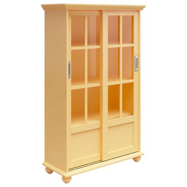 DHP Abbeywood Bookcase with Sliding Glass Doors in Sunlight Yellow, , large