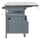HOMLUX 40.5" Outdoor Kitchen Island with One Drawer in Blue Grey and Stainless Steel, , large