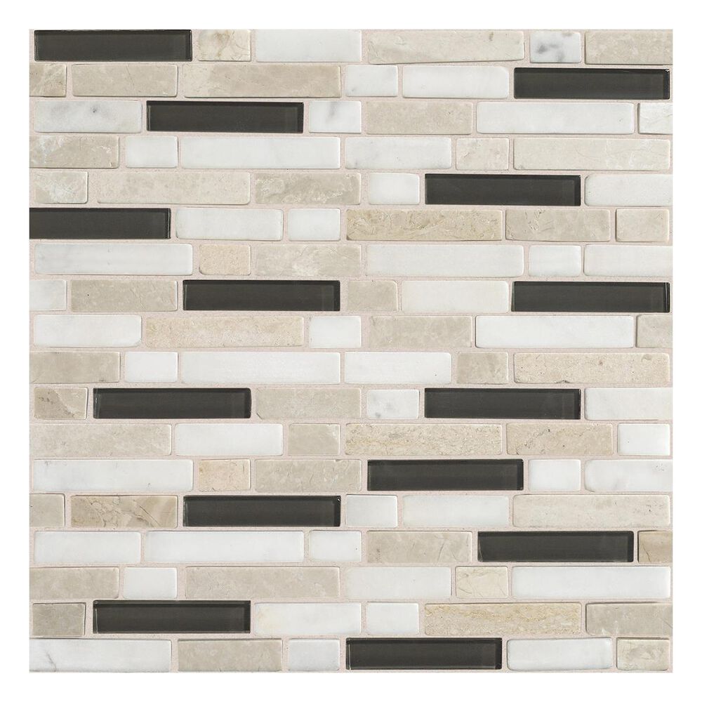 Dal-Tile Stone Radiance Random Size Mosaic Tile in Kinetic Khaki, , large
