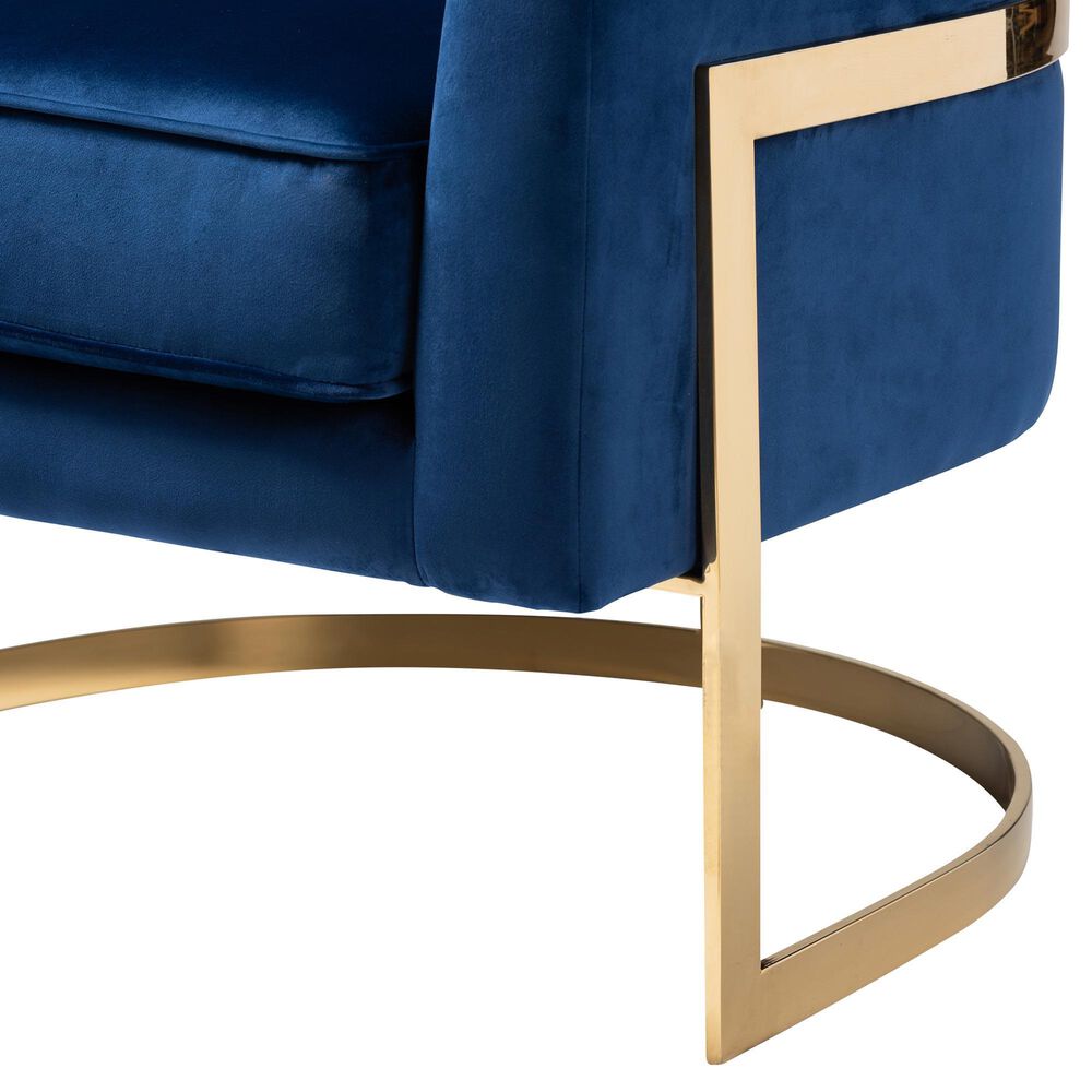 Baxton Studio Tomasso Lounge Chair in Blue, , large
