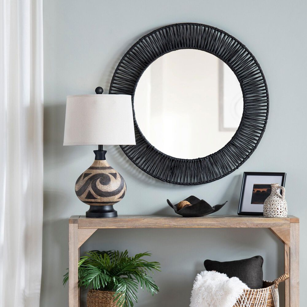 Crestview Collection Onyx Wall Mirror in Black, , large